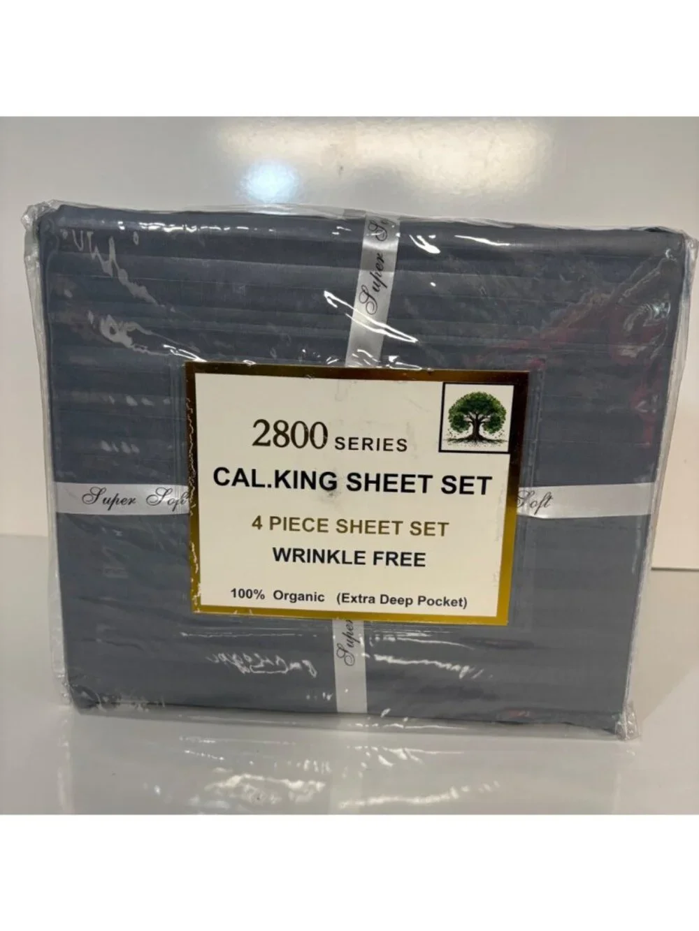 Hotel Quality 2800 Series 4-pc California King Sheet Set Extra Deep Pocket Gray